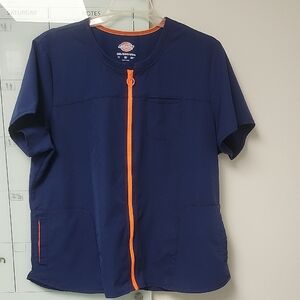 Dickies Dark Blue Top with Bright Orange Accent And Bottom, Top Is 2x Bottom Xl